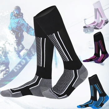 1 Pár Vlna Tepelnej Ponožky Muži Ženy Zimné Dlhé Teplé Kompresné Ponožky Pre Lyžiarska Turistika Snowboarding A Lezenie Športové Ponožky