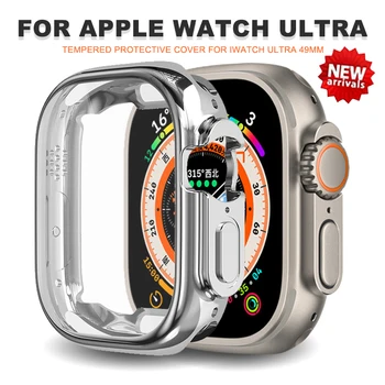 Sklo+puzdro pre Apple Hodinky Série Ultra 49 mm 49 Mm Smartwatch TPU Chránič Nárazníka Príslušenstvo Iwatch Ultra Kryt Príslušenstvo