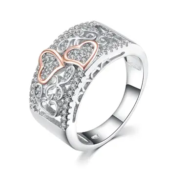 Nové 925 Sterling Silver Ring Láska Srdce, Zirkón Krúžok Žien Vysokej Šperky Darček