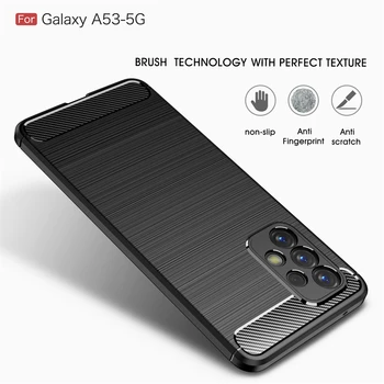 Pre Samsung Galaxy A13 A23 Prípade ShockProof Uhlíkových Vlákien Mäkké Silikónové Chrániče, Telefón puzdro Pre Samsung A33 A53 A73 5G Zadný Kryt