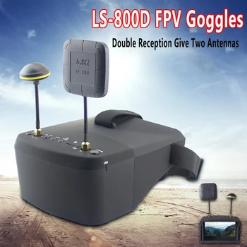 LS-800D FPV Okuliare s DVR 5.8 G 40CH 4.3 Palcový 5 Palcový 854*480 Video Slúchadlá HD 2000mAh Batéria Pre RC Model