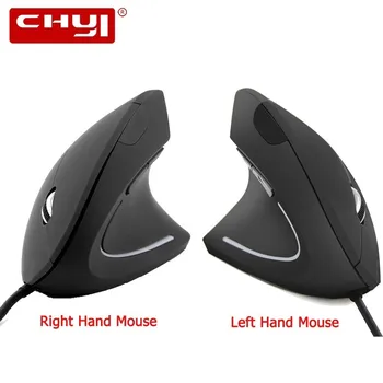 CHYI Ergonomické Vertikálne Myš Vpravo/Vľavo Počítač Káblovej Myši Optická 1600DPI 5D LED Svetlo Herné Myšou S Podložka pod Myš 0