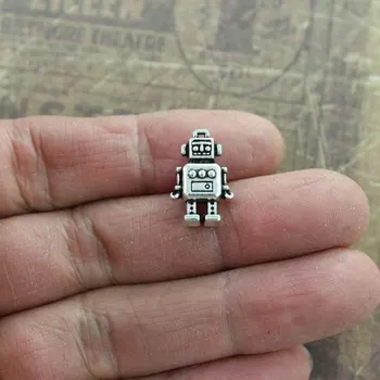30PCS Nové 2021 3D Robot, Robot, Kúzla Prívesky z Tibetského Striebra, Takže DIY Handmade Náramok prívesok na Príslušenstvo Šperky Hľadanie 0