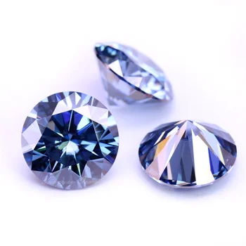Modrá Voľné Moissanite Wholasale Cena Drahokam Lab Pestuje Diamantové Šperky Prejsť Pero Test 0
