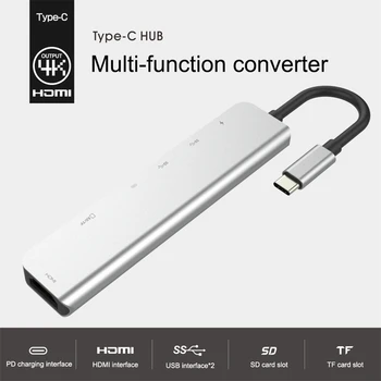 Typ-C rozšírenie Adaptér Pre Macbook 2018 2017 Rozbočovač USB-C HDTV USB 3.0 hub, dokovacia stanica Pre iPad Pro Tablet Pre Samsung