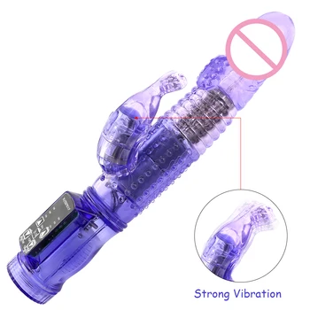 Dual Motorových Králik Vibrátory 12 Rýchlosť Vibrácií A 360°Rotácia G-Spot Vibrátor, Dildo Klitorisu Análny Masér Dospelých Sex pre Ženy