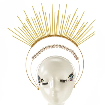 Gotický Slnko Bohyne Halo pokrývku hlavy KC Lolita Barque Lebky Halo Koruny Headpiece Vintage Doplnky do Vlasov