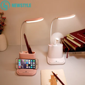 Led stolná Lampa Stolná lampy USB Flexibilné Čítanie Pre Deti S telefónom hoder Tvorivé Inteligentná Ochrana Očí Zázemia