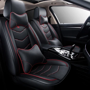 HeXinYan Jeden ks Kožené univerzálne autosedačky pokrytie pre všetky modely Isuzu D-MAX nm-X 5 sedadiel, auto príslušenstvo, auto styling