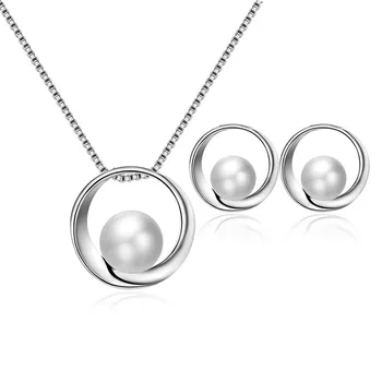 Móda Napodobniť Perlový Náhrdelník Náušnice Svadobné Šperky Set Pre Ženy, Dievčatá Výročie Darček Trendy Šperkov, Veľkoobchod