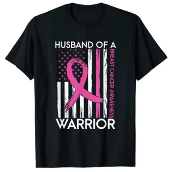Manžel Bojovník Povedomie o Rakovine Prsníka Podporu Družstvo T-Shirt Žena Tshirts