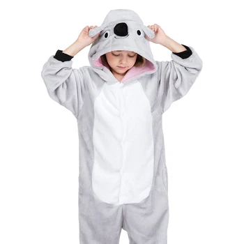 Vtipné Koala Onesies Pre Deti, Detí, Zvierat, Pyžamá Kigurumi Chlapec Dievčatá Cartoon Pyžamo Cosplay Kostým Party Jeden Kus Pijamas 0