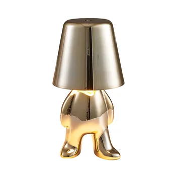 Mysliteľ malý zlatý človek, stolná lampa spálňa plnenie nočné svetlo taliansky iny dekoratívny ornament stolná lampa