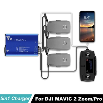 DJI Mavic, 2 batérie, Nabíjačka 5in1 rýchle Nabíjanie Hub + USB port pre DJI Mavic 2 Priblíženie / Pro Inteligentné Batérie drone príslušenstvo