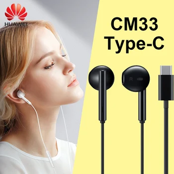 Pôvodné HUAWEI Slúchadlá CM33 USB Typ-C Do uší S Mikrofónom Drôt Headset Ovládanie Hlasitosti pre Huawei Mate 10 Pro P20 Por P30 Pro