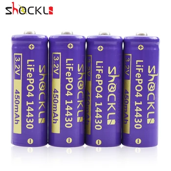 Shockli 3.2 V LiFePo4 14430 (14 x 43mm) 450mAh Nabíjateľná Batéria Sloar batérie(s obalom) pre Solárny Panel Svetlo