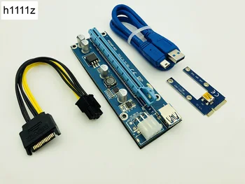 60 cm USB 3.0 karty Mini PCI-E na PCIe Stúpačky PCI Express 16x Extender Navyšoval Stúpačky Karty Adaptéra SATA na 6Pin Napájací Kábel pre BTC Ťažba
