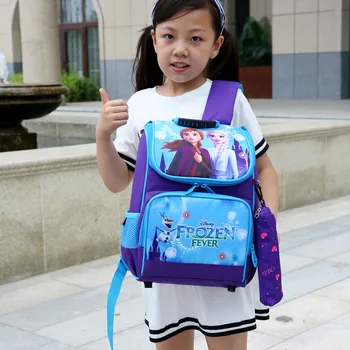 Disney mrazené detí aktovka základnej školy dievča aktovka dievča princezná boy batoh ľahký taška cez rameno