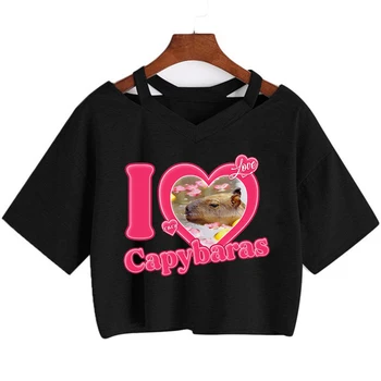 capybara lete plodín top t-shirt mužov japonský grafický tees tumblr plus veľkosť streetwear tričko tričko retro kawaii orezať začiatok