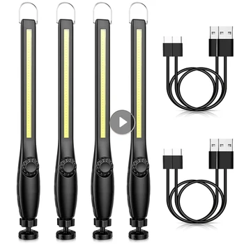 COB LED Baterka Magnetické Pracovné Svetlo USB Nabíjateľné Baterky Háčik Prenosné Svietidlo Kontrolné Svetlo Kempovanie Automobilov Opravy Lampa 캠핑