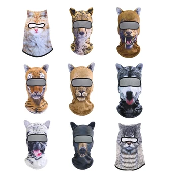 3D Roztomilý Tlač Face Mask Maska Ski celotvárové Masky Zvierat Kukla na Jar