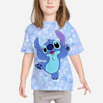 Deti Oblečenie Disney steh T-shirts Pre Chlapca, Dievča, Baby, Deti Topy Krátky Rukáv Dieťa Harajuku 3D Tričko zábavné Oblečenie Kostým