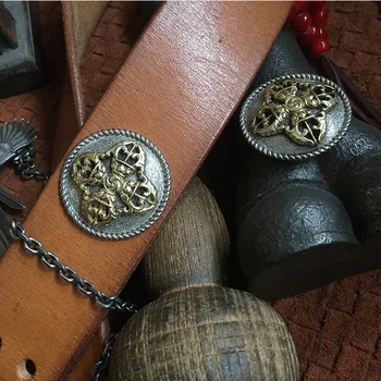 Mosadz Tajomné Dávnych Concho Symbol Opasky, Kožené Plavidlá Dekoratívne BuckleVFor Kabelke Peňaženku Pás Dekor