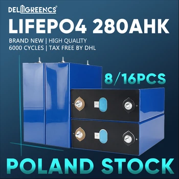 Poľsko Zásob Nové 6000 Cykloch 12/24/48V 280K Lifepo4 Rechargable Batérie 3.2 V Lítium-Hranolové Buniek Pre Solárnu energiu Skladovanie