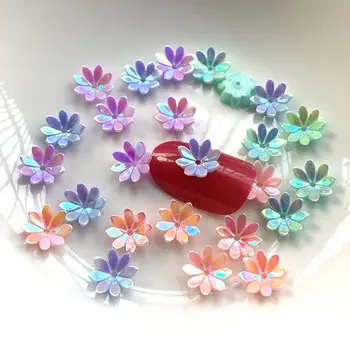 50pcs Flower Nail Art Drahokamu non tepla opravy plochých späť akrylových nechtov kameň nail art decoration DIY šperky, takže príslušenstvo
