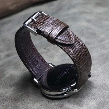 Jedinečný 18 19 20 21 22 mm Mäkké Vysokej kvality black lizard koža popruh originálne kožené hodinky reťazca tenké watchband príslušenstvo