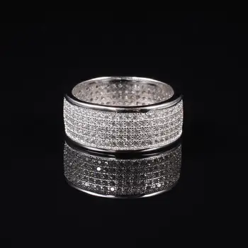 Luxusné Odseku 925 Sterling Silver Drahokam Krúžok Prst Módne Svieti 286pcs Plný Diamantové Prstene pre Ženu Šperky darček