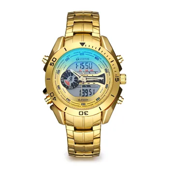STRYVE Mužov Kremeň, Digitálne Hodinky, Luxusné Nerezové Športové Náramkové hodinky Vodotesné Vojenské Mužské Hodinky Hodiny Relogio Masculino 0
