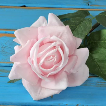 4Pcs Veľké Umelé Ruže Dekor Latex Kvety Pobočka pre Domáce Dekorácie, Svadobné Ruže Kvet Kytice Pocit, Ruže Falošné Kvety