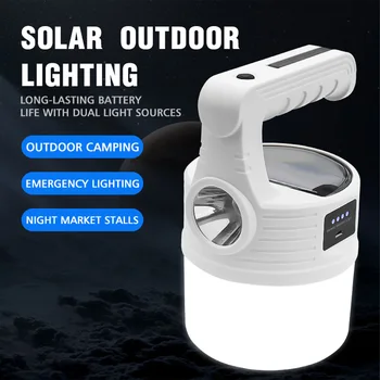 Camping Svetla Solárna/USB Núdzové LED Lampy Prenosné Ručné Svietidlo s Vešiak Bezpečnostné Osvetlenie, Blesk