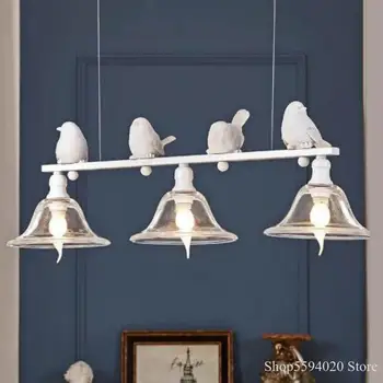 Moderný Jednoduchý Biely Vták Prívesok Svetlá Obývacia Izba Reštaurácia Vták Sklo Hanglamp Závesné Svietidlo Svietidlo Suspendu Led Osvetlenie