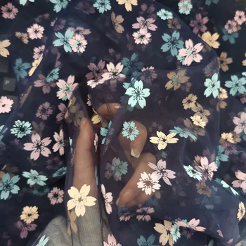 150x100cm Cherry Blossom Tylu Textílie Iluzórne Patern Oka Pre DIY Baby Girl Sukne hlavový most Ručné Šitie Narodeninovej Party Decor 0