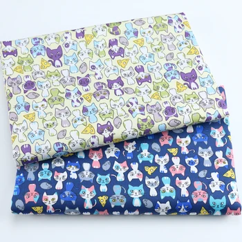 Kórejský Kreslených Mačka Vytlačené Keper 100% Bavlnenej Tkaniny, Šitie, Prešívanie Posteľnú Prikrývku Titulnú Textílie Pre Dieťa Dieťa 0