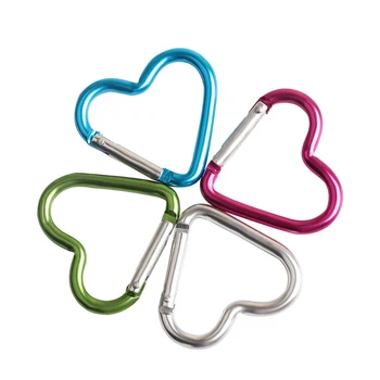 Heart-shape Karabína Mini Kovové Pracky Háčik Klip Batoh Keychain Vonkajšie Nástroj Turistika Prežitie Horolezecké Vybavenie, Náhodné Farby 0