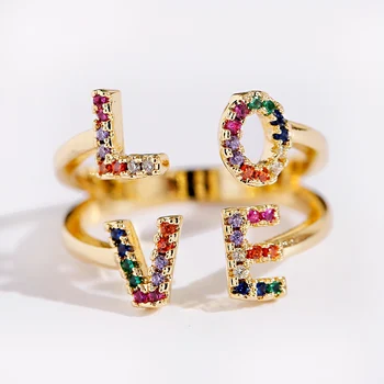 Luxusné Láska Tvar Krúžky List Geometrické Medené Krúžky Pre Ženy, Zlatá Farba CZ Krúžok Módne Šperky 2020