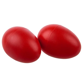 1 Pár Plastové Bicie Hudobné Vajcia Maracas Mocní červená