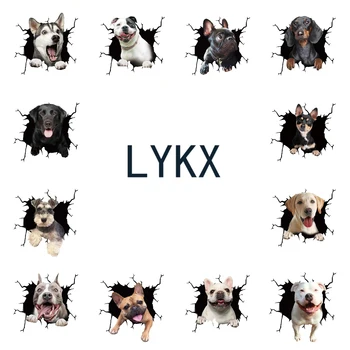 LYKX 3D francúzsky Buldog Psa Rozbité Okno, Servo Auto Samolepky Odtlačkový Vonkajšie Príslušenstvo Vinylové Nálepky