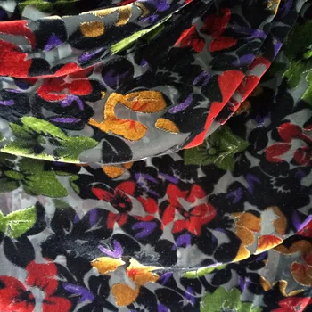 Zamatové Šaty Vyhorel Kvet Textílie DIY Hodváb Viskózový Svadobné Šaty, Dekorácie Materiál 1 Yard