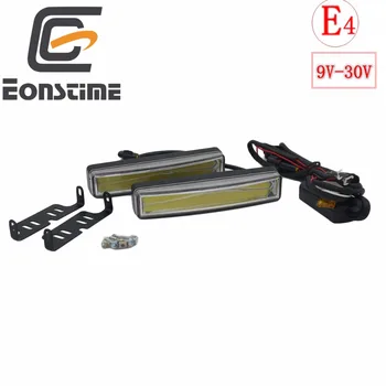 Eonstime 2ks 15 cm COB LED Vozidlá Auto Denných prevádzkových Svetla DRL Inštalačný Držiak Biele Svetlo, Žiarovka 12V/24V Vypnutie funkcie E4