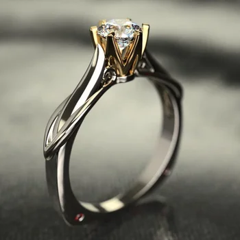 Nové 925 Sterling Silver Ring Šesť Pazúry Osem Sŕdc A Šípov Zirkón Simulácia Moissan Diamantový Prsteň Pre Ženy, Svadobné Dary