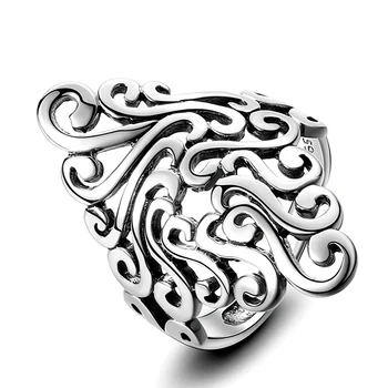 Prstene pre Ženy 925 Sterling Silver Jemné Šperky Vintage Duté Boho Bohemia Cloud Pre Svadobné Zapojenie Strana Dary 0