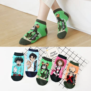 Môj Hrdina Akademickej Obce Izuku Midoriya Ponožka Krátke Ponožky Cosplay Prop Karikatúry Anime Katsuki Todoroki Shouto Bavlna Vianočné Ponožky 0