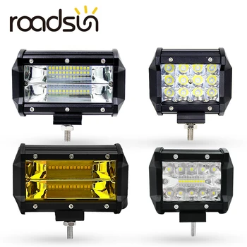 roadsun Auto, Spot Lampy 12V 6000K 4 5 Palcový 60W, 36W 72W Biela Žltá LED Pracovné Svetlo Bar pre prácu Prerobit Off-road Vozidla Strechy