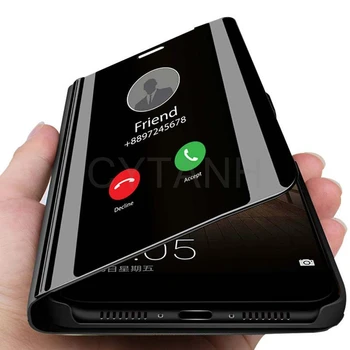 Zrkadlo Inteligentný Flip Telefónu Prípade Pre Xiao 9T Pro Redmi K20 Poznámka 8 8A 8T 7 7A Y3 Anti-jeseň Držiak na Stojan Knihu Plnú Ochranný Kryt