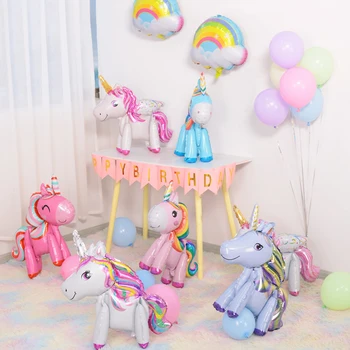 Unicorn Dekorácie Narodeninové Balóny, Party Dekor Rainbow Fólie Číslo Balón Deti Dievča, Darček Baby Sprcha Globos Strana Dodávky