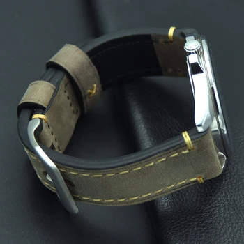 20 22 24 26 mm hrubé človek Originálny kožený náramok, hodinky remienok módne vysokej kvality watchband náramkové hodinky kapela šedá watchstraps